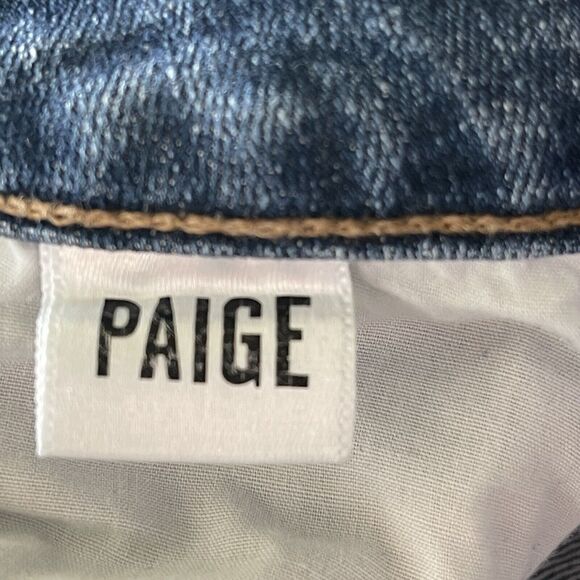 Paige SZ 27 Verdugo Crop Jeans Low-Rise Stretch 5-Pocket Whiskered Zip-Fly Blue - Picture 11 of 12